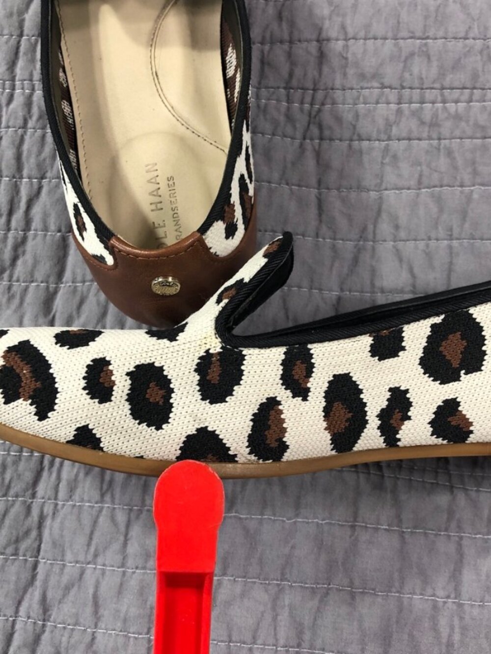 Cole Haan Women 8.5 Grand Series Cheetah Leopard Knit Loafers Flats - Picture 15 of 16